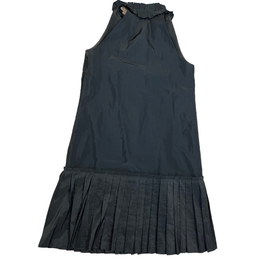 JAX Pleated V Neck Black Dress EUC - Picture 6 of 9